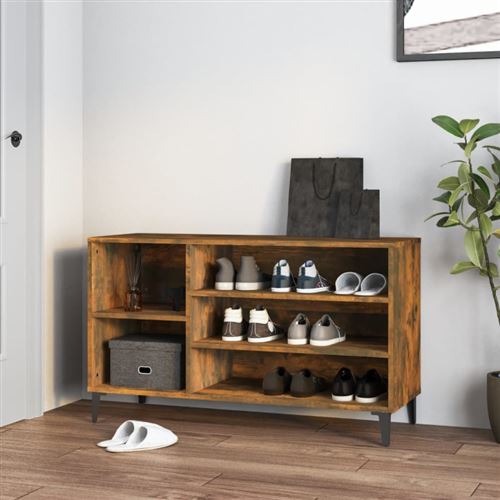 Non Communiqué Chêne Fumé Armoire À Chaussures 102X36x60 Cm Bois D Ingénierie