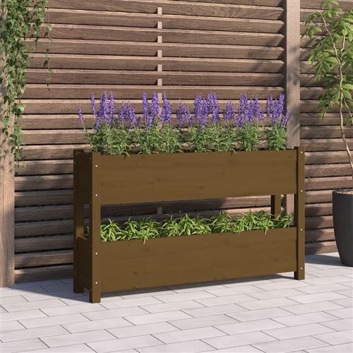 Vidaxl Marron Jardinière Miel Bois De Pin - Image 3