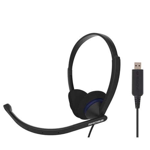 Casque d'Écoute Filaire USB avec Microphone Anti-bruit, Bureau Vidéoconférence, KOSS, CS200 USB, , Noir