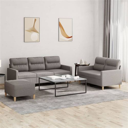 Non Communiqué Taupe Ensemble De Canapés 3 Pcs Avec Coussins Tissu