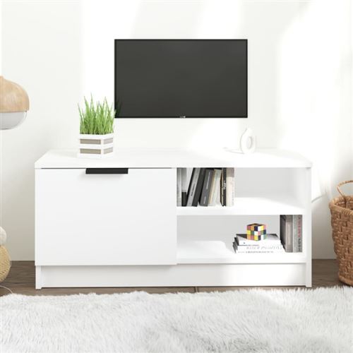 VIDAXL - Meuble TV - Blanc - 80x35x36,5 cm - Image 2