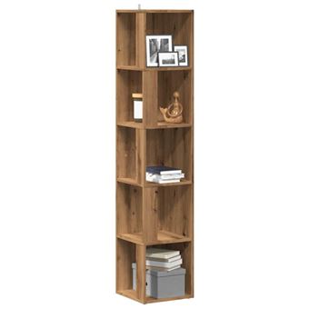 Armoire d angle chêne artisanal 33x33x165 cm bois d ingénierie - 1