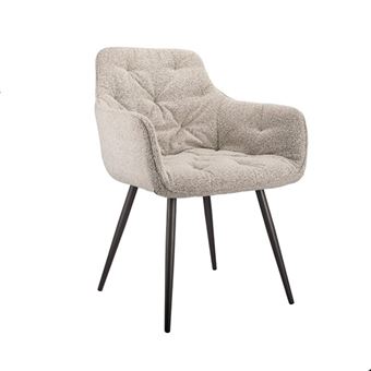 LINFE Chaise de salle à manger, chaise de cuisine, lot de 2, avec accoudoirs, structure en métal robuste, pour salon et salle à manger, 57 x 58 x 84 cm gris - 1