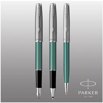 PARKER Sonnet Essentiel Stylo roller, Vert, Recharge noire pointe fine, Coffret cadeau