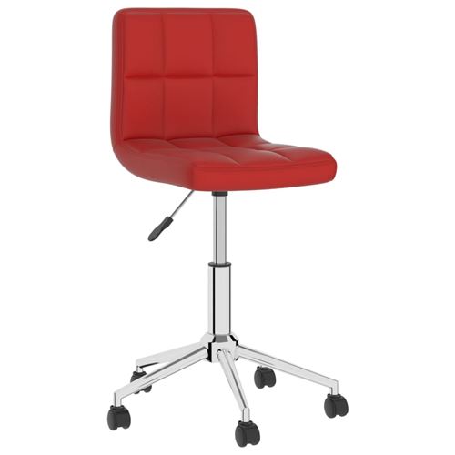 vidaXL Chaise de bureau pivotante Rouge bordeaux Similicuir