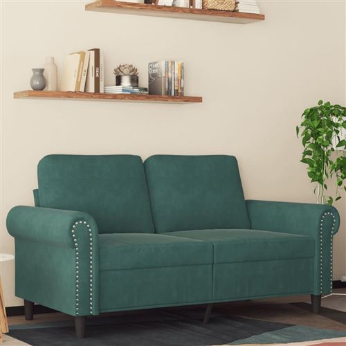 Non Communiqué Vert Vidaxl Canapé À 2 Places Foncé 120 Cm Velours