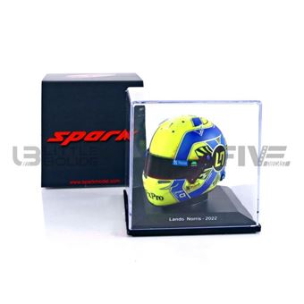 Voiture Miniature de Collection SPARK 1-5 - CASQUE Lando Norris - 2022 - Yellow / Blue - 5HF075 - 1