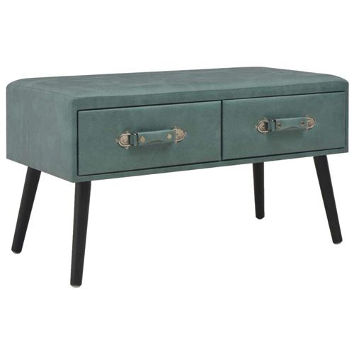 vidaXL Table basse Vert marine 80x40x46 cm Similicuir