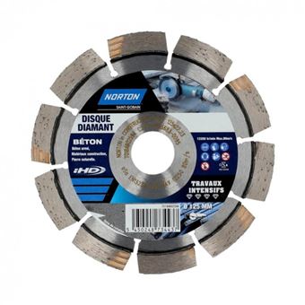 Disque diamant intensif segmenté pour matériaux de construction NORTON,Diam125mm - 1