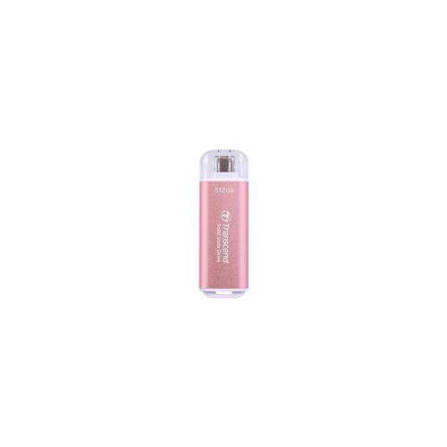 Non Communiqué Rose, Rose Transcend Esd300 - Ssd - 512 Go - Externe (Portable) - Usb 3.2 Gen 2X1 (Usb-C Connecteur) - Rose