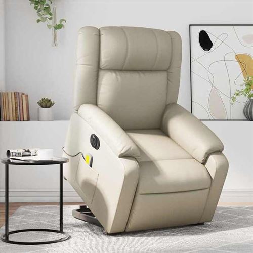 Vidaxl Fauteuil Massage Électrique - Crème - Image 3