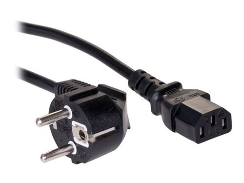 Akyga Pro Series AK-PC-01A - Câble d'alimentation - power CEE 7/7 (M) incliné pour power IEC 60320 C13 - 250 V - 10 A - 1.5 m - noir