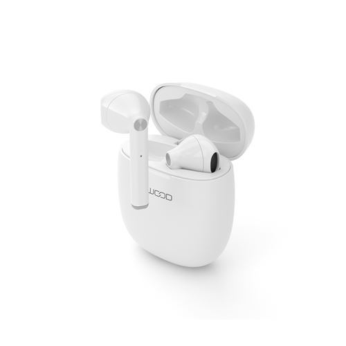 Ledwood - Ecouteurs sans fil - EXPLORER - Stéréo Bluetooth 5.0 + EDR - Appairage automatique - Charge rapide - Contrôle tactile - Assistant vocal - Blanc
