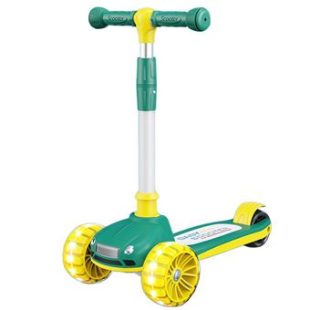 Scooter pour enfants LINFE 4 vitesses réglable vert assis et pliable - 1
