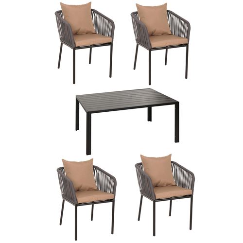 Mendler Gris Table De Jardin 4 Places - Image 3