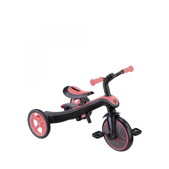 Globber - Tricycle évolutif pour bébé EXPLORER 4 en 1 - Rose Corail