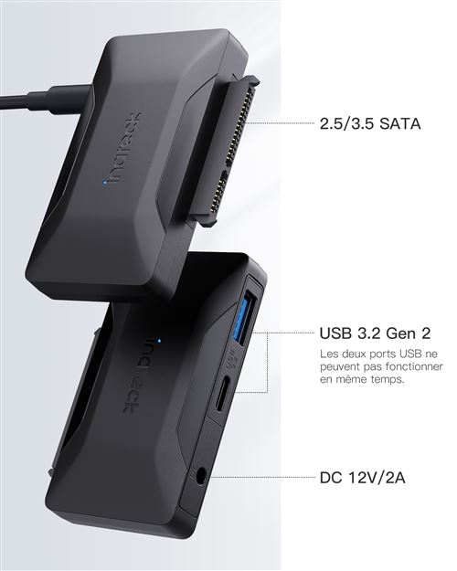 Adaptateur de disque dur USB 3.0 vers 2.5 et 3.5 pouces SATA III