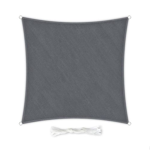 Voile solaire - Blumfeldt - Carrée - 4x4 m - Avec anneaux de fixation - Gris foncé