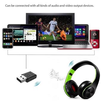 15€72 sur Casque YSILLA Bluetooth Sans Fil On-ear HiFi Stéréo, pour TV, PC  - Vert - Casque TV - Achat & prix