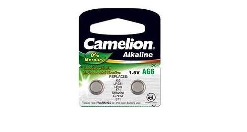 Pack de 2 piles camelion alcaline ag6/lr69/lr921/371 0% mercury/hg