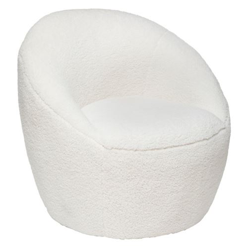 Non Communiqué Blanc Fauteuil Bouclette Romi Atmosphera