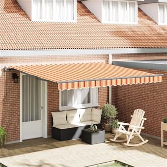 vidaXL Auvent Rétractable Automatique Jaune et Orange 400x300 cm 3330533 - 1