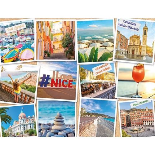 Puzzle 2000 pieces Nice, Côte d'Azur, Adultes et enfants des 14 ans, Collection Urbain, France, 12001613, Nathan
