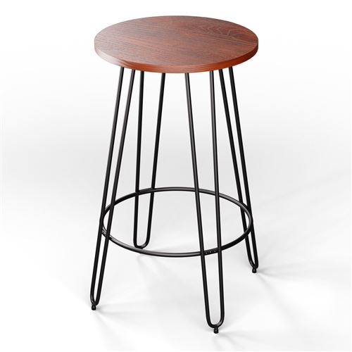 Klarstein Table Haute de Bar 120 cm, Table Mange Debout, Structure Renforcé Acajou