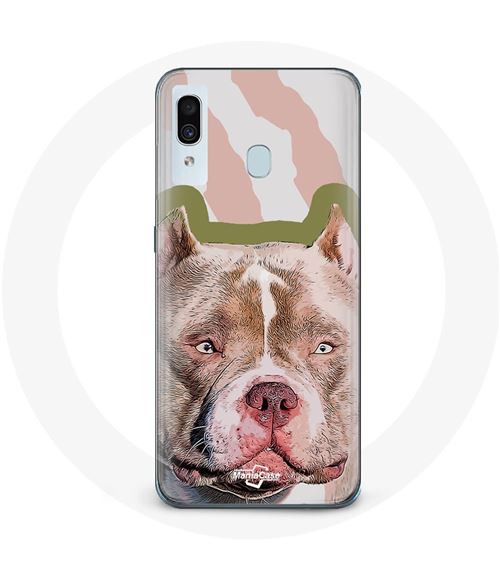 Coque pour Samsung Galaxy A30 Chien de Pitbull marron Maniacase
