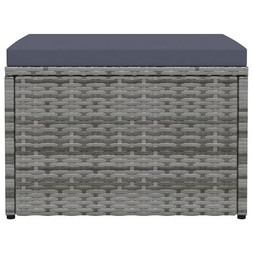VIDAXL - Tabouret de jardin - Résine tressée - Gris - Image 2