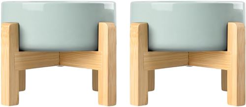 Meilleurs prix pour Vendos85 - Gamelle en céramique 400 ml avec support bambou - Vert clair