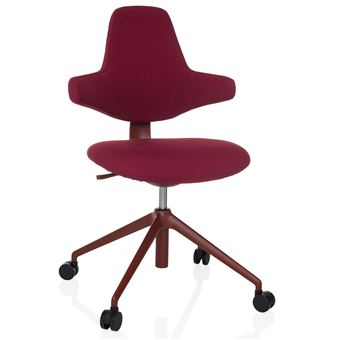 Chaise de bureau / siège-selle de cheval PALIANO rouge hjh OFFICE - 1
