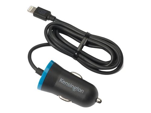  Kensington PowerBolt Car Charger - Adaptateur d'alimentation pour voiture - 12 Watt - 2.4 A (Lightning) - noir 