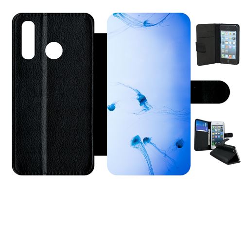 Etui My-Kase pour P30 lite - meduse dans l'ocean - Simili-cuir Noir