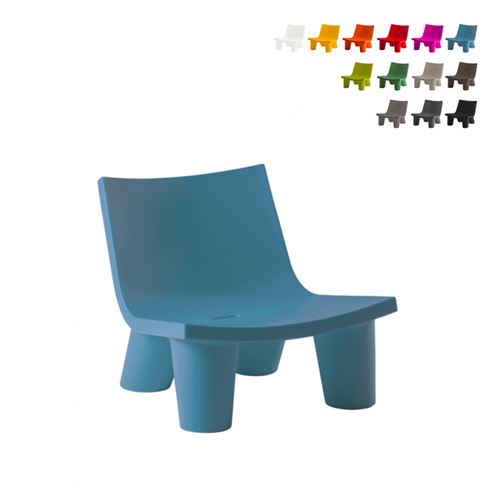Fauteuil de salon style afro chaise conception moderne pour bars maison locaux Slide Low Lita, Couleur: Bleu