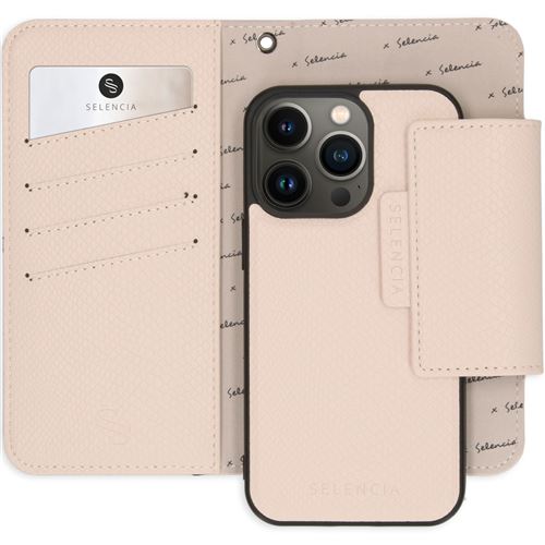Etui portefeuilserpent amovib2-en-1 Llyr pour iPhone 13 Pro - Blanc Selencia