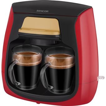 Machine A Café - Sencor - Sce 2101Rd - 0,3 L - 500 W - 2 Tasses Incluses - Rouge - 1