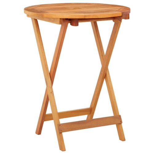 Table de jardin pliable &Oslash;60x75 cm Bois d'eucalyptus solide
