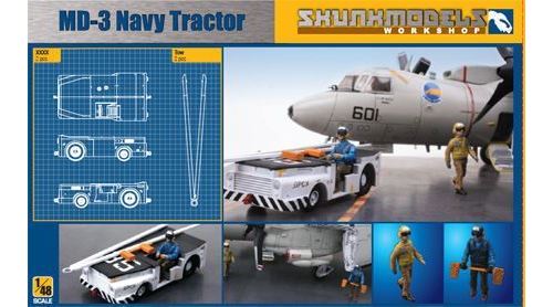 Md-3 Navy Tractor Short Type With 3 Figu - 1:48E - Skunkmodel Workshop