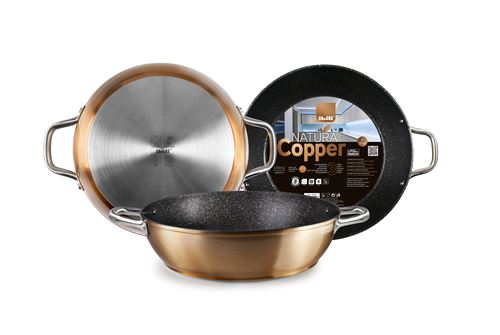 Non Communiqué Ibili 495628 Poãªle Profonde Avec Anses Natura Copper 28 Cm