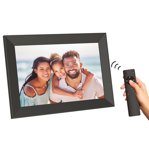 Agfa Photo Cadre Photo Numerique Realiview Apf1000 - Écran Led 10 1024X600, Affichage Photos, Horloge, Calendrier Programmable - Noir