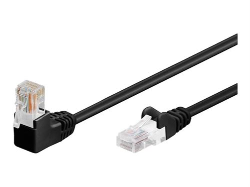 goobay - Câble réseau - RJ-45 (M) pour RJ-45 (M) - 25 cm - UTP - CAT 5e - connecteur à 90°, moulé, sans crochet - noir