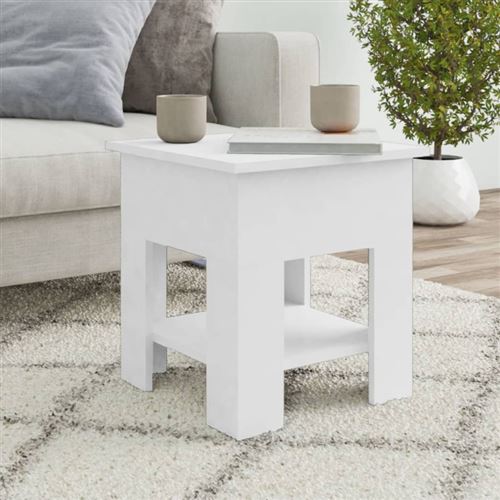 VIDAXL - Table basse - Bois d'ingénierie - Blanc - 40x40x42 cm - Image 2