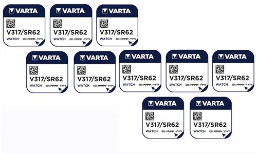 10 Piles Varta V317, SR516SW