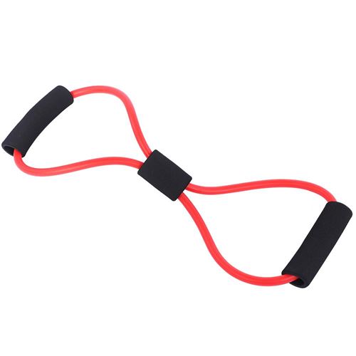 Tube de corde de formation de bande élastique en caoutchouc d'entraînement de remise en forme yoga gymnase (rouge)