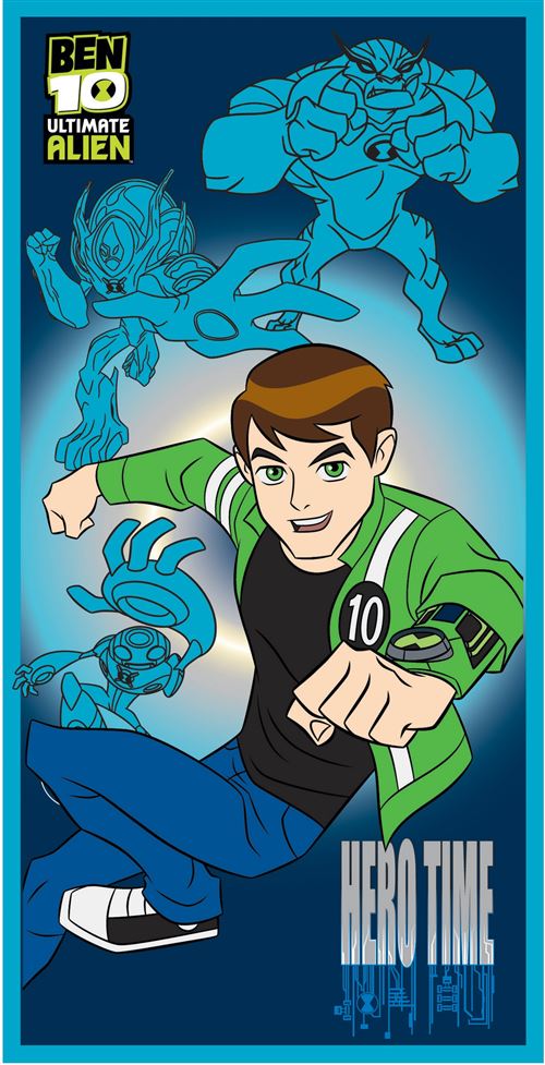 Ben 10 serviette de bain vert/bleu foncé junior 70 x 140 cm