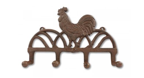 Porte Serviettes Accroche Coq Fonte - Marron - Décoration d'Autrefois