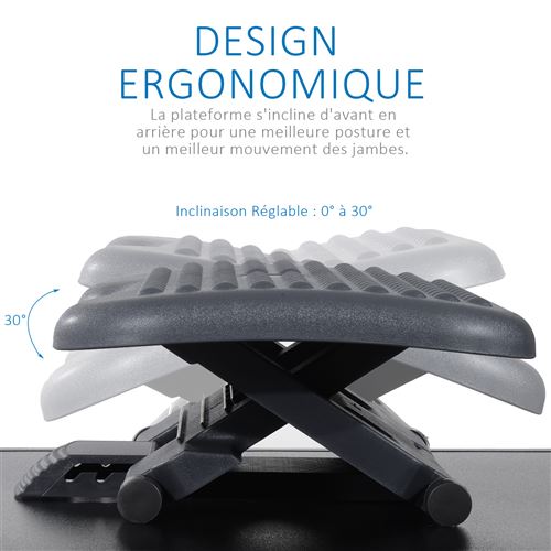 HOMCOM Repose-pieds de bureau ergonomique