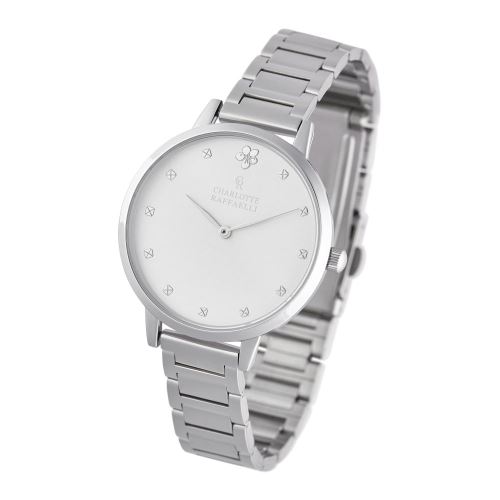 Montre Femme Charlotte Raffaelli à Quartz Cadran Blanc 36mm Et Bracelet Argenté En Acier CRS18051