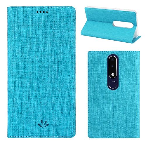 Etui en PU porte-cartes auto-absorbé bleu pour votre Nokia 3.1 Plus